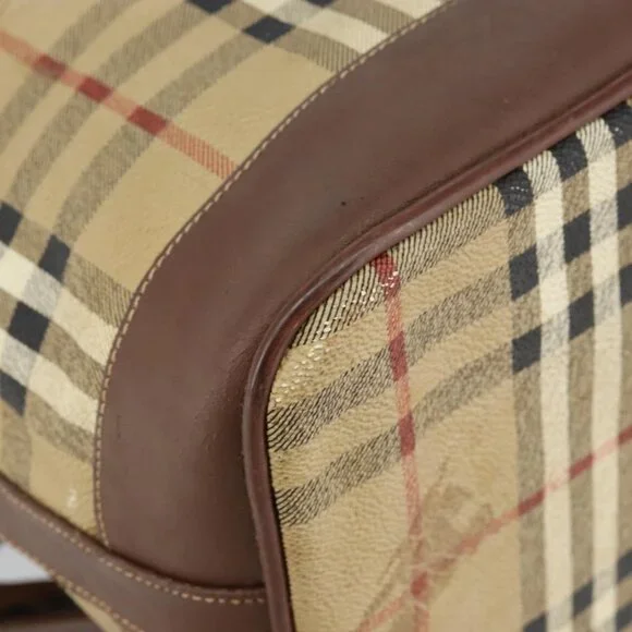 Authentic Burberrys Nova Check Shoulder Bag PVC Beige Gold - Picture 16 of 16